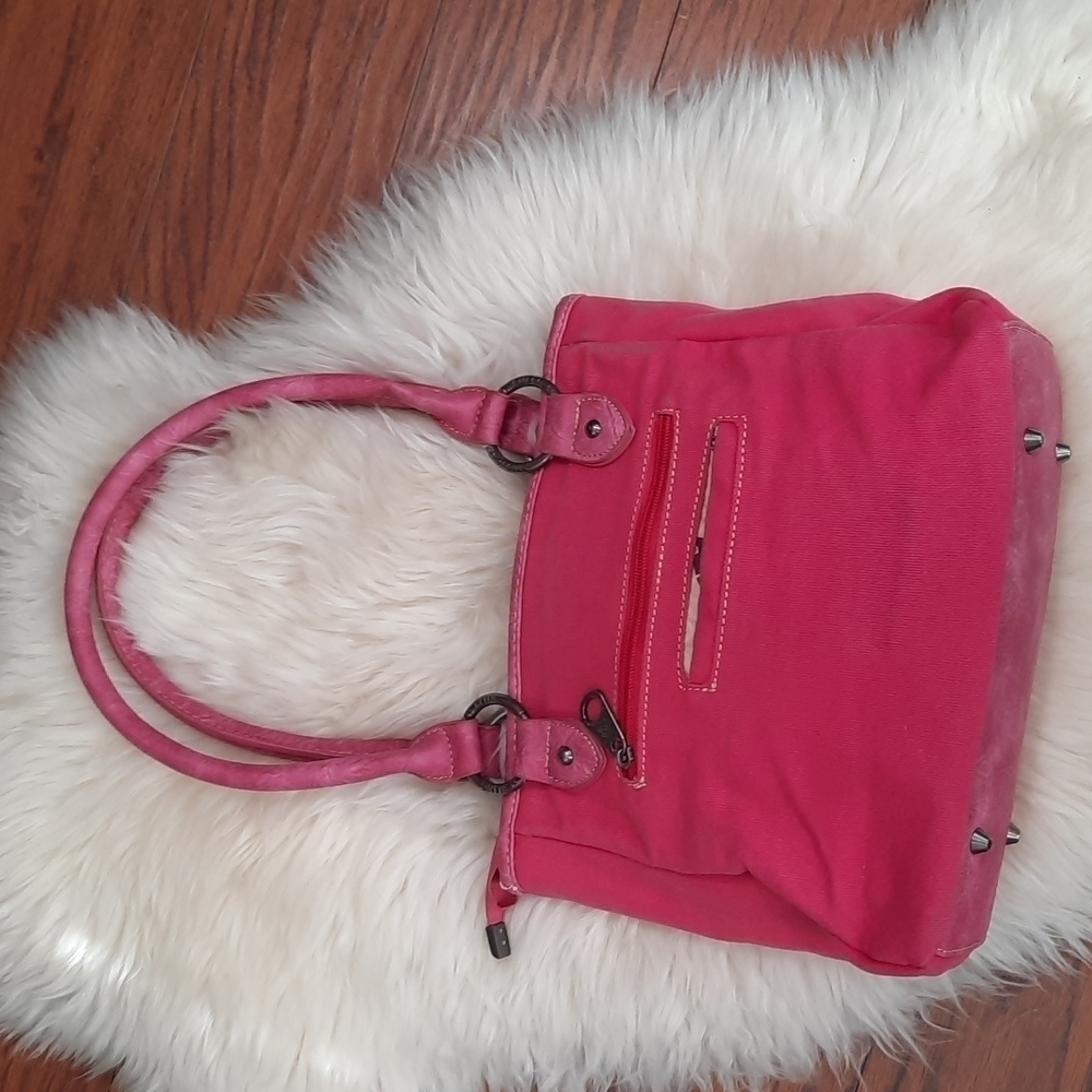 Montana West American Bling Pink Leather & Canvas Purse - Picture 4 of 7